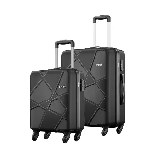 Image of Safari Pentagon 2-Piece Luggage Set Black