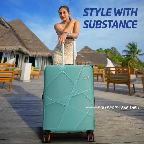 Image of Safari Pentagon Neo 8 Wheels 55Cm Cabin Trolley Bag Hard Case Polypropylene, 360 Degree Wheeling Carry on Luggage