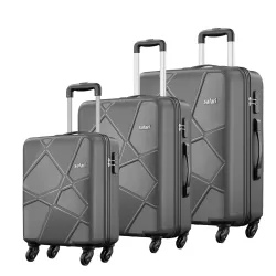 Safari Polypropylene (Pp) Pentagon Hardside Small,Medium & Large Size Spinner 4 Wheels Cabin & Check-in Luggage Set of 3