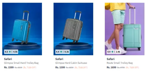 Image of Safari Suitcase at Minimum 80% Discount