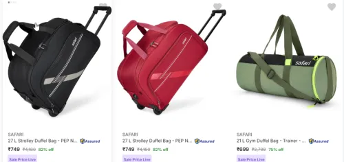 Image of Safari Travel& Gym Bag Minimum 80% Discount