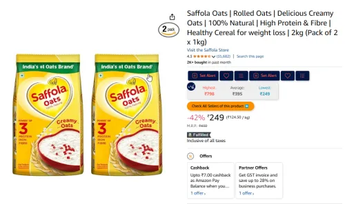 Image of Saffola Creamy Oats 1kg*2