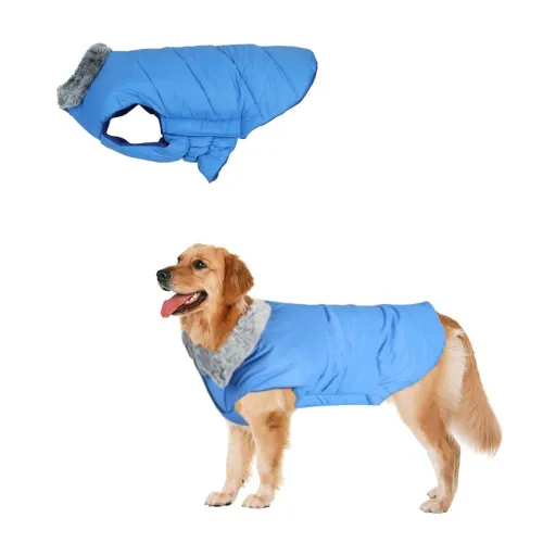 Image of Sage Square Dog Jacket Winter (Blue, Small - 14inch)