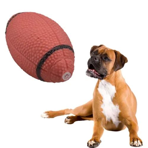 Image of Sage Square Squeaky Rughby Ball Toy