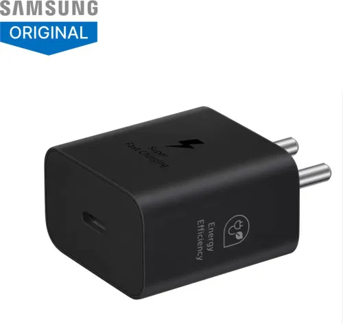 Image of SAMSUNG 25 W GaN 3 A Wall Charger for Mobile (Black)