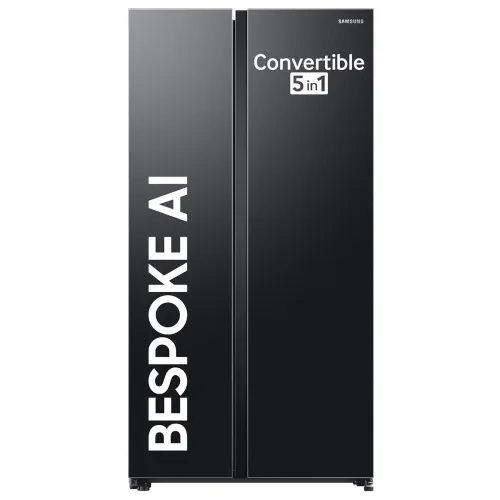 Image of Samsung 653L 3star AI Smart Side-by-Side Fridge Smart Refrigerator (RS76CG8003B1HL, Black Matt)
