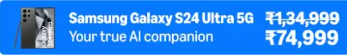 Image of Samsung Galaxy S24 Ultra 5G Smartphone @ ₹74999 on Amazon Prime Day Sale