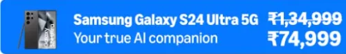 Image of Samsung Galaxy S24 Ultra 5G @ ₹74999 on Amazon Prime Day Sale