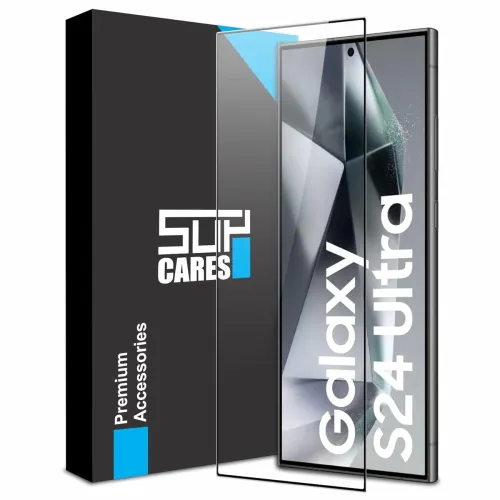 Image of SupCares Military-Grade Gorilla Tempered Glass Screen Protector for Samsung Galaxy S24 Ult