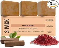 Sandalwood & Saffron Ghar Magic Soaps For Bath (Pack Of 3)
