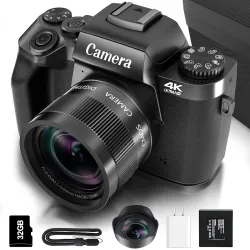 Saneen 4K 64MP WiFi Vlogging Camera with Touchscreen & Accessories