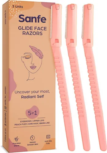 Image of Sanfe Glide Face Razor for painfree facial hair removal (3 units)Women
