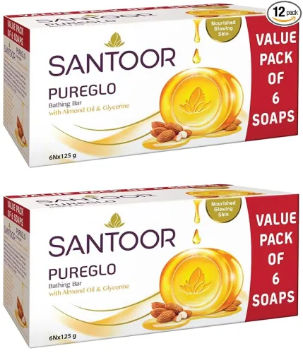 Image of Santoor PureGlo Glycerine Soap (125g x 12)
