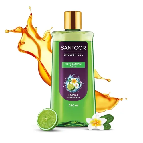 Image of Santoor Refreshing Shower Gel With Natural Lemon & Frangipani Extracts
