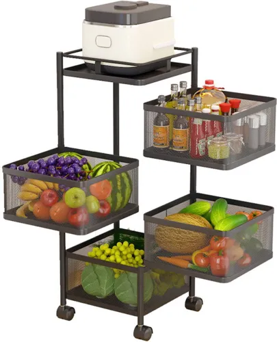 Image of Sasimo Kitchen Rack 4 Tier Square Rotating Stand