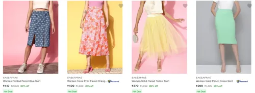 Image of SASSAFRAS Women's Skirts at minimum 70% Discount