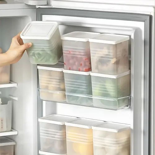 Image of Satpurush Fridge Storage Boxes, 1200ml * pack of 6.