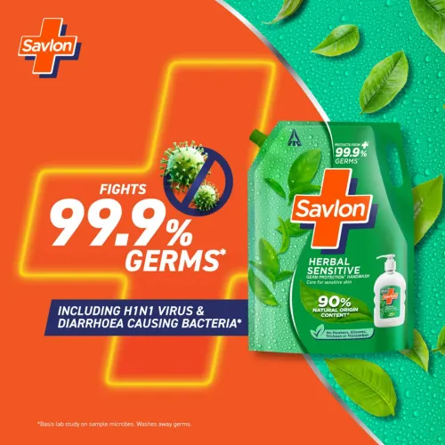 Image of Savlon Herbal Sensitive Liquid Handwash Refill (1500 ml)
