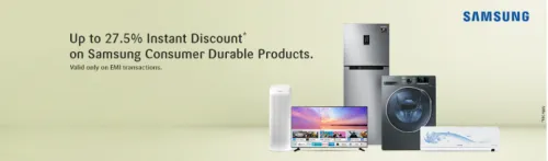 Image of SBI Credit Card Offer: Get up to 27.5% instant discount on Samsung Consumer Durable Products