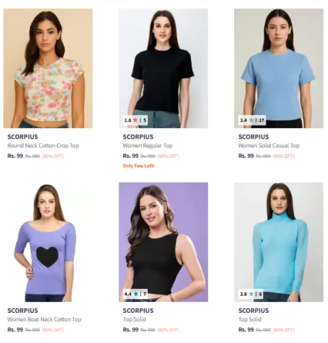 Image of Scorpius Topwear Starting @ ₹99