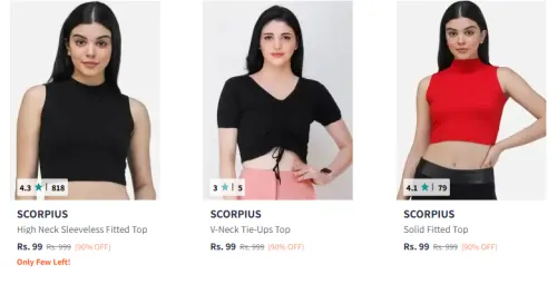 Image of Scorpius Women Fashion Top Flat 90% Discount