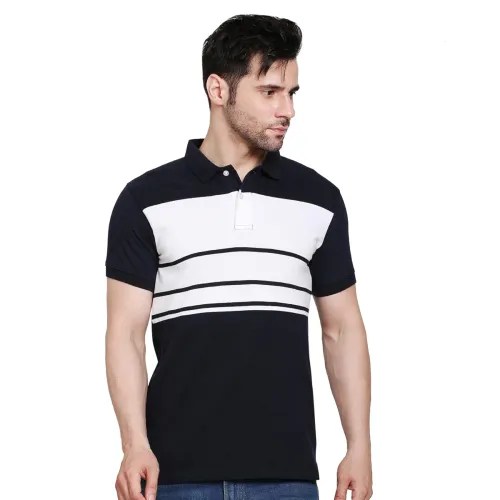 Image of Scott International Men's Rich Cotton Regular Fit Striper Polo T-Shirt