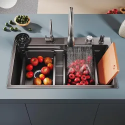 SeBURRY 30x18 inch Stainless Steel Digital Sink with Faucet
