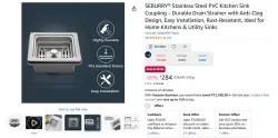 SEBURRY Stainless Steel PVC Kitchen Sink Coupling