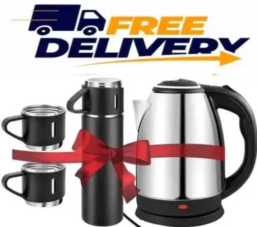 Image of Sedoka Electric Kettle & Vacuum Flask Set (500ml,Multicolor) With 3 coffee Mug, SE5412 Electric Kettle (2 L, Multicolor