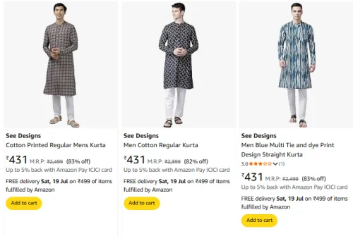 Image of See Designs Men's Kurta Upto 83% Discount