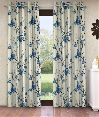 Image of Semi Transparent Polyester Door Curtain (Pack Of 2)