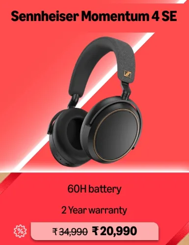 Image of Sennheiser Momentum 4 SE Headphones @20990 on Amazon Prime Day Sale
