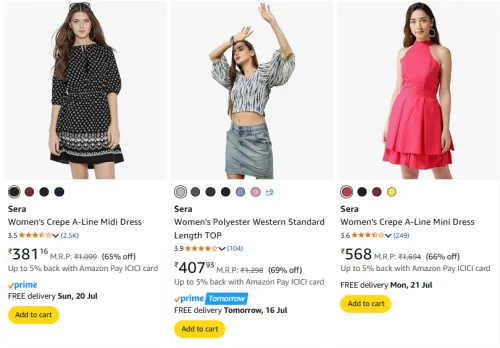 Image of SERA Women's Dresses at minimum 65% Discount