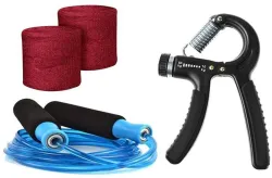 SERVEUTTAM Adjestable Hande Gripe-with bearing and Skipping Rope Fitness Accessory Kit Kit
