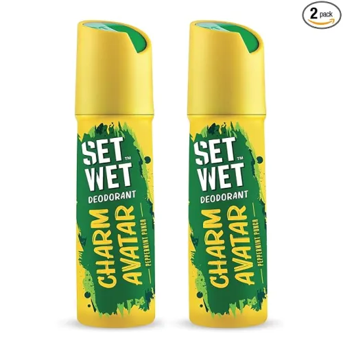 Image of SET WET Deodorant For Men Charm Avatar Peppermint Punch, 150ml (Pack of 2)
