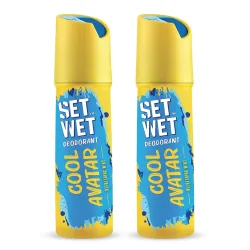 SET WET Deodorant For Men Cool Avatar Refreshing Mint, 150ml (Pack of 2).