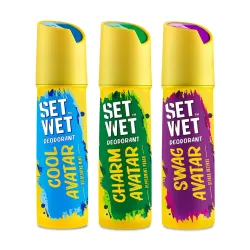 SET WET Deodorant Spray (150ml * pack of 3)