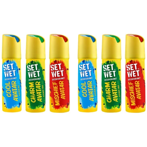 Image of SET WET Men's Deodorant Spray 150ml (Pack of 6)