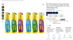SET WET Deodorant Spray Perfume Cool,150ml (Pack of 6)