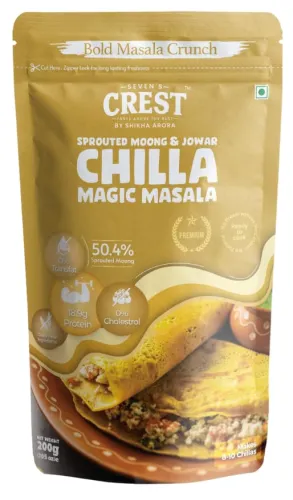 Image of Seven's Crest Sprouted Moong & Jowar Chilla Magic Masala | 200g | High in Protein |