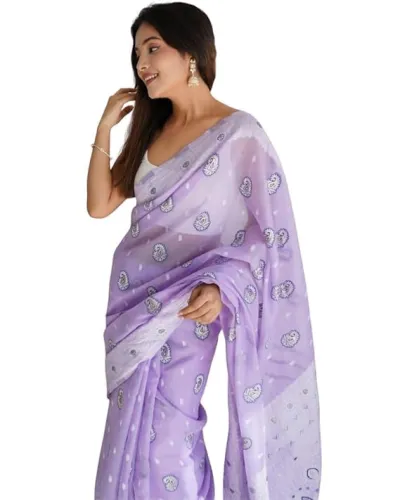 Image of SGF11 Women's Kanjivaram Silk Saree with Blouse Piece