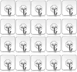 Shalvi 20 Pcs Adhesive Flower Wall Hooks Heavy Duty Kitchen.