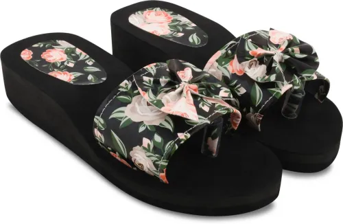 Image of SHIPEE Women Flats Sandal (Black , 6)