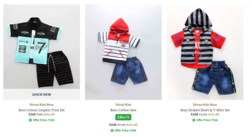 Image of SHIRAZI KIDS WEAR Boys Cotton Graphic Print Set Starting At @₹200