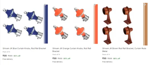 Image of Shivam Jk Curtain Accessories Start From ₹99
