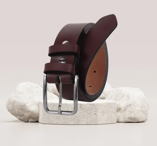 Image of ShopGlobal Men Casual, Evening, Formal, Party Brown Artificial Leather Belt