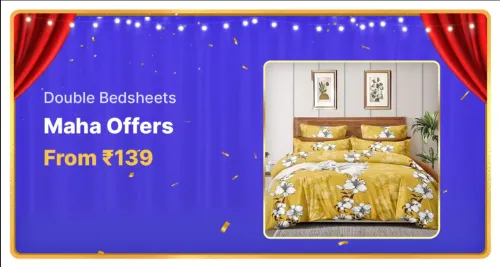Image of Shopsy Maha Offer : Double Bedsheets starting at ₹139