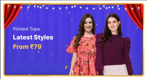 Image of Shopsy Offer : Printed Tops starting at ₹79 on Women's Fashion