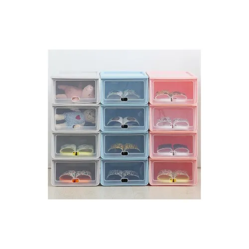 Image of shopurb 4Pcs Shoes Storage Box Stackable Foldable