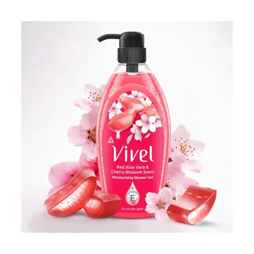 Image of Vivel Red Aloe Vera & Cherry Blossom Scent Shower Gel, 895 ml